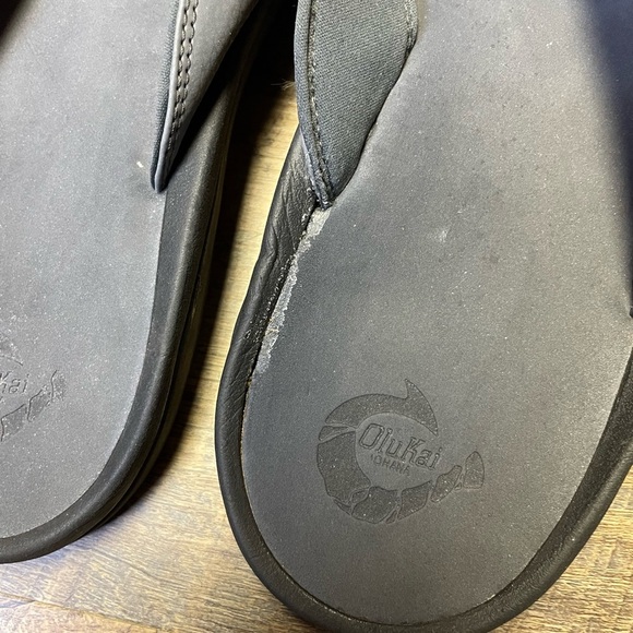 Olukai Ohana Flip Flops Thong Sandals Men's 16 Gray Black Shoes - Picture 10 of 10